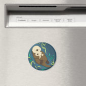 Cute Otters Magneet (Insitu (Vaatwasser))