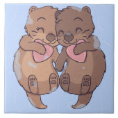 Cute Otters Tegeltje (Voorkant)