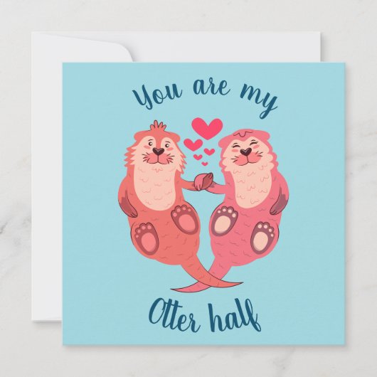 Cute Otters Valentijnsdag Couple Personalized (Voorkant)