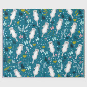 Cute Otters Wrapping Paper Cadeaupapier (Vlak)