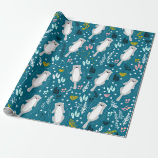 Cute Otters Wrapping Paper Cadeaupapier