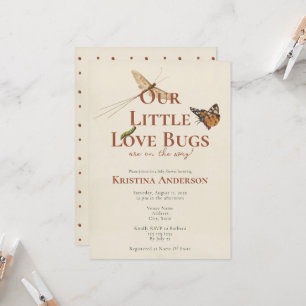 Cute Our Little Love Bugs Baby Invitation Kaart