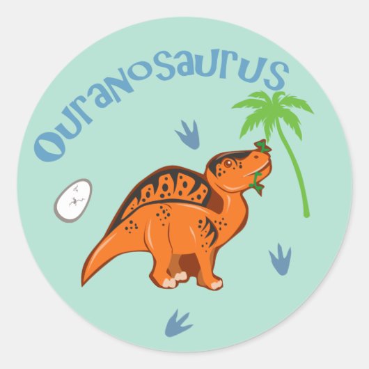 Cute Ouranosaurus Ronde Sticker (Voorkant)