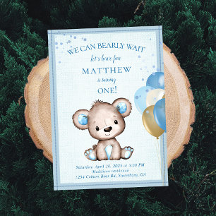 Cute Ours Brown Pour Le Garçon Invitation Premier