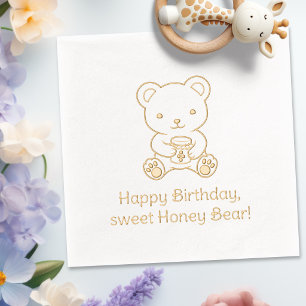 Cute Ours Tenant un Pot de Miel Anniversaire