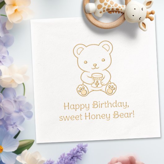 Cute Ours Tenant un Pot de Miel Anniversaire