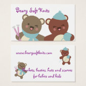 Cute ours tricot aiguilles fil cadeau carte (Devant & derrière)