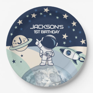 Cute Outer Space Astronaut Birthday Papieren Bordje