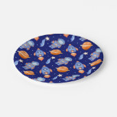 Cute Outer Space Planets & Astronaut Papieren Bordje (Gekanteld)