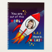 Cute Outer Space Rocket Ship Blast Off Birthday (Devant)