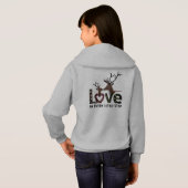 Cute Outline Reindeer Love Hearts Girls' Pullover (Dos entier)