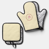Cute Oven Mitt & Pot Holder Set (Voorkant / Achterkant)
