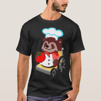 Cute Overgekookte rolstoel Raccoon Chef Gift Boy G T-shirt