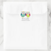 Cute Owl Adresetiketten Ronde Sticker (Tas)