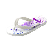 Cute Owl and Cherry Blossom Pink Paars Kinder Teenslippers (Schuin)