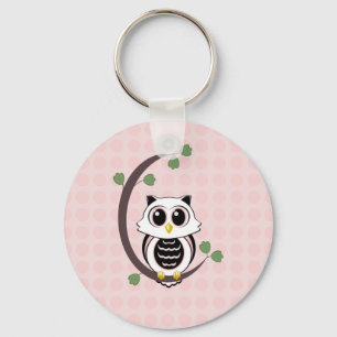 Cute Owl and Polka Dots Sleutelhanger