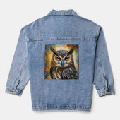 CUTE OWL ART DENIM JEAN JACKET (Verso)