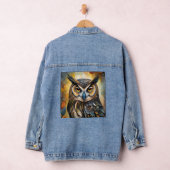 CUTE OWL ART DENIM JEAN JACKET (Hangar)