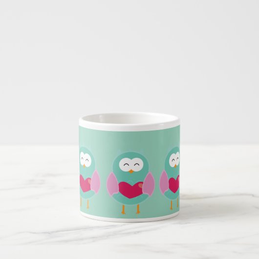 Cute Owl Art Espresso Mug – Gift Idea Espresso Kop (Voorkant)