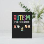 Cute Owl Autism Awareness Puzzle Autistic Kind Briefkaart (Staand voorkant)