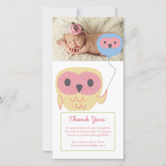 Cute Owl Baby Girl Merci Modèle photo