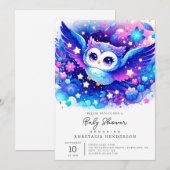 Cute Owl Baby shower Kaart (Voorkant / Achterkant)
