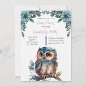 Cute Owl Baby shower Kaart (Voorkant)