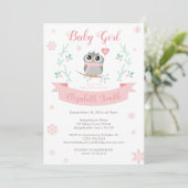 Cute owl baby winterbaby babydouche kaart (Staand voorkant)