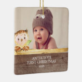 Cute Owl Baby's 1St. Fotokerstversiering Keramisch Ornament (Rechts)