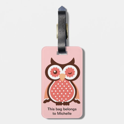 Cute Owl Bag Labels (Achterkant verticaal)