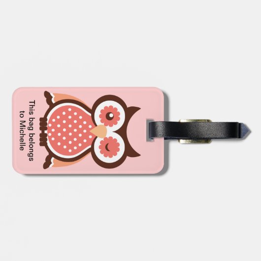 Cute Owl Bag Labels (Achterkant horizontaal)