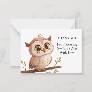 Cute Owl Bedankt Notitiekaartje