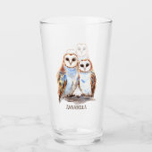 Cute owl bird lovers add text glas (Voorkant)
