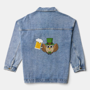 Cute Owl Boire de la bière Drôle Saint Patrick's D