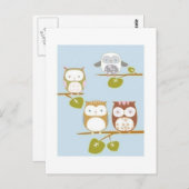 Cute owl briefkaart (Voorkant / Achterkant)