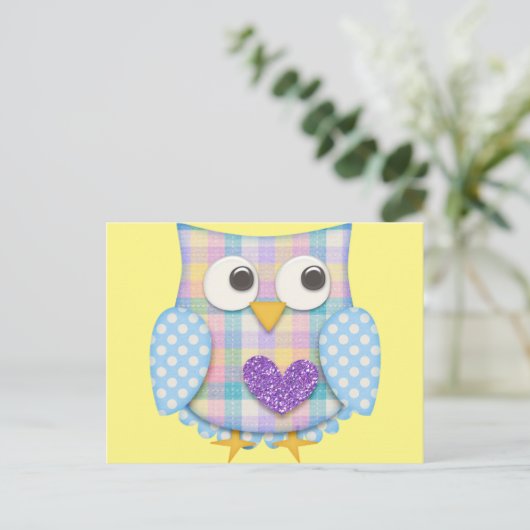 Cute owl briefkaart (Staand voorkant)