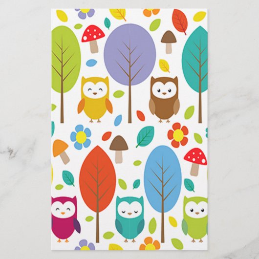 Cute Owl Briefpapier (Voorkant)