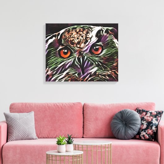CUTE OWL CANVAS AFDRUK (Insitu (Woonkamer))