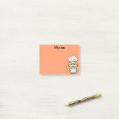Cute Owl Chef Menu Oranje Post it Note (Op bureau)