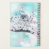 Cute Owl Cherry Blossom Pink Turquoise Ajouter un  (Dos)