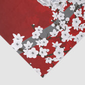 Cute Owl Cherry Blossom Red Black White Tissuepapier (Detail)