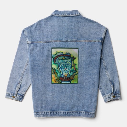Cute Owl Denim Jacket (Achterkant)