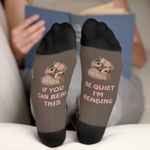 Cute Owl en Fun Text Socks Sokken