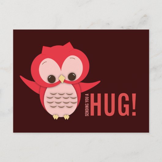 Cute Owl envoie une carte postale Hug (Devant)
