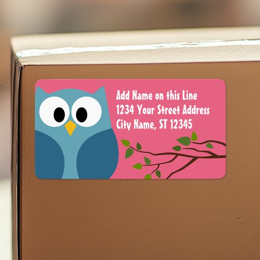 Cute Owl - Étiquettes d'adresse de retour