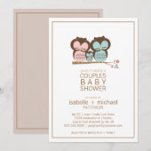 Cute Owl Famille Couples Baby shower Invitation (Devant / Derrière)