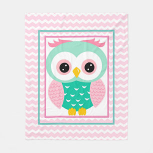 Cute Owl Fleece Deken