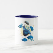 Cute Owl Flying with Umbrella Mok (Midden)