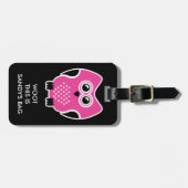 Cute Owl Funny Bagagelabel (Voorkant horizontaal)