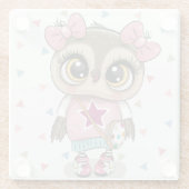 Cute Owl Glazen Onderzetter (Achterkant)